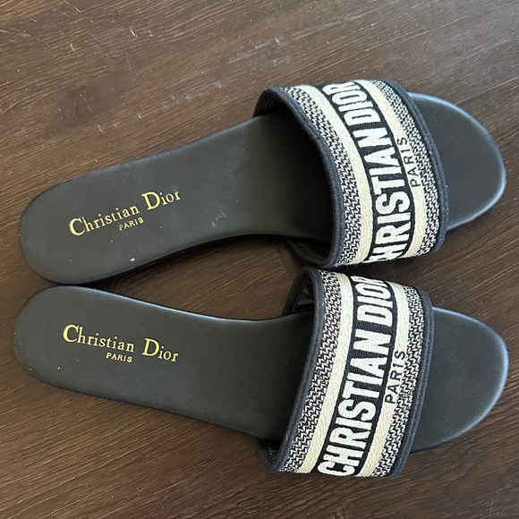 Christian Dior Black and Tan Slides - Picture 3 of 3
